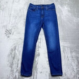 J‎ Crew Womens High Rise Skinny Jeans Dark Wash Denim Sz 28 Grunge Western